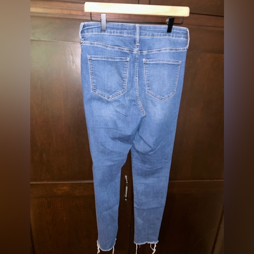 Old Navy Rockstar Super Skinny High Rise Blue Jeans 8 Tall - Picture 3 of 4